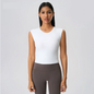 Sleeveless Vest w/ Chest Pad Hollow Out Cutout Top