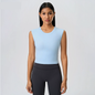 Sleeveless Vest w/ Chest Pad Hollow Out Cutout Top