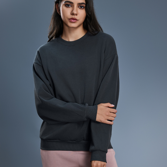 Round Neck Loose Sweater Velvet Hoodie