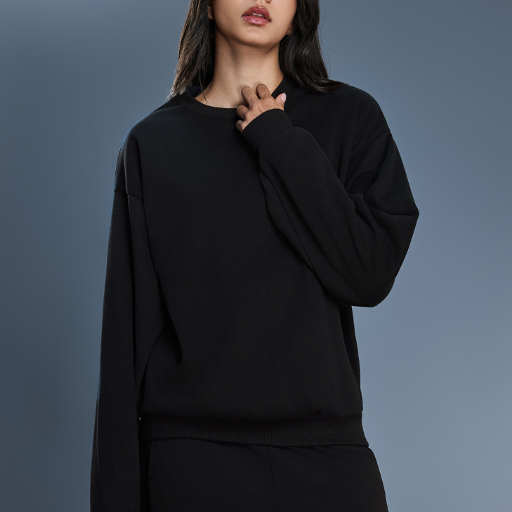 Round Neck Loose Sweater Velvet Hoodie