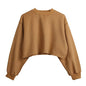 Fleece Lined Cropped Long Sleeved Fitness Top