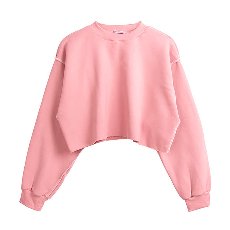 Fleece Lined Cropped Long Sleeved Fitness Top