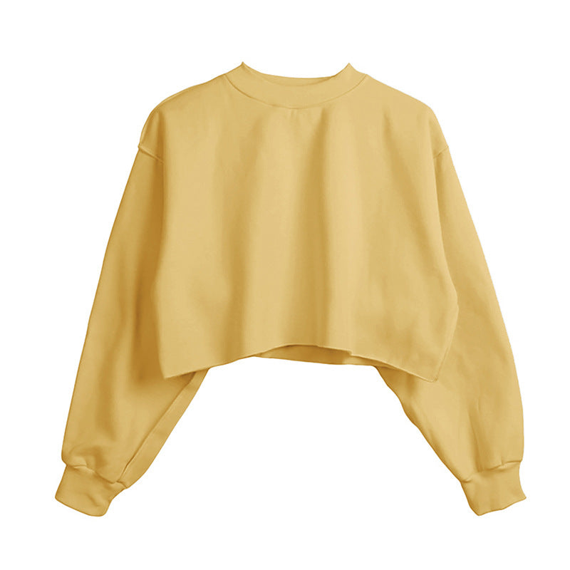 Fleece Lined Cropped Long Sleeved Fitness Top