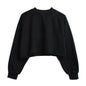Fleece Lined Cropped Long Sleeved Fitness Top