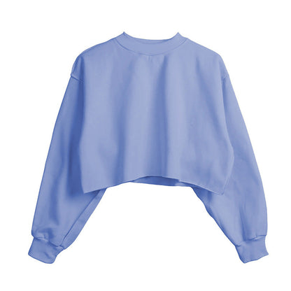 Fleece Lined Cropped Long Sleeved Fitness Top