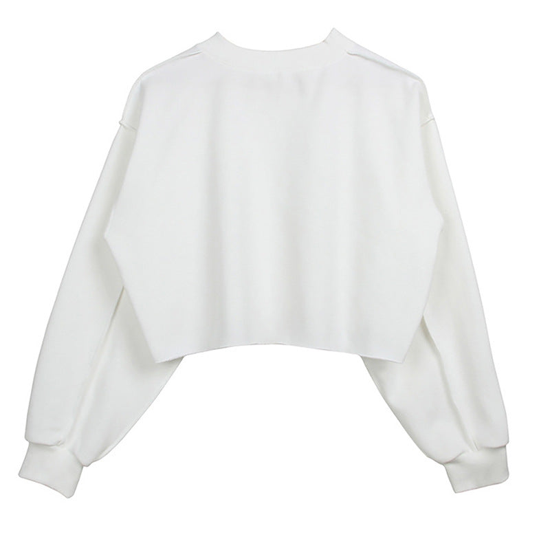 Fleece Lined Cropped Long Sleeved Fitness Top