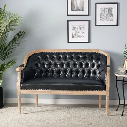 French Country Flower Chesterfield Tufted Loveseat
