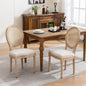 French Style Dining Chair with Rattan Back Set