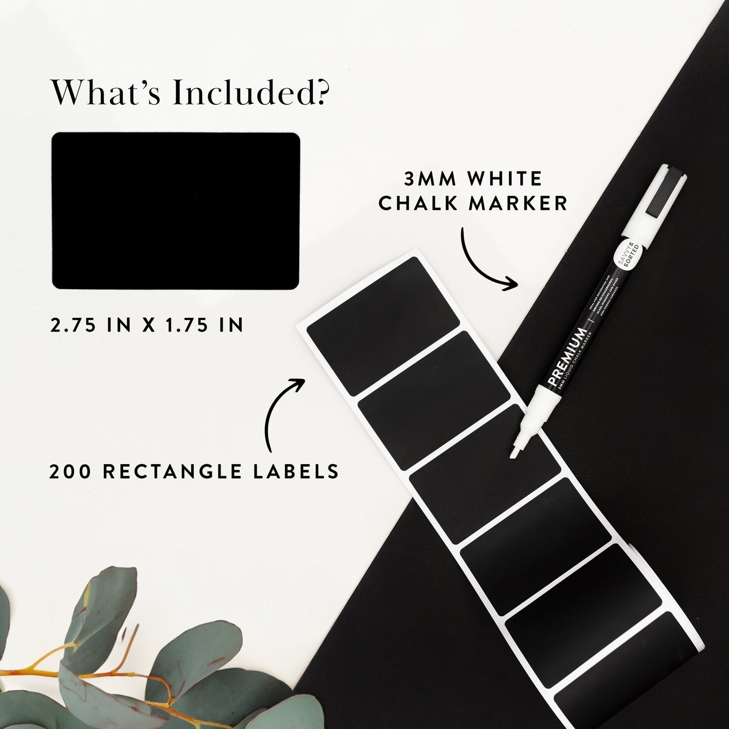 200 Chalkboard Labels with Chalk Marker