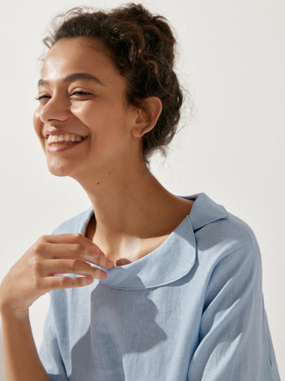 LAURA Round Soft-Fold Collar Top