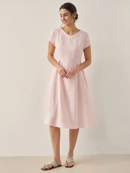 ALEXA Natural Summer V-Neck Dress