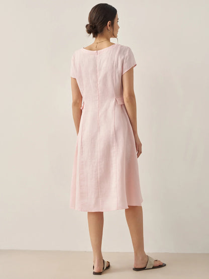 ALEXA Natural Summer V-Neck Dress