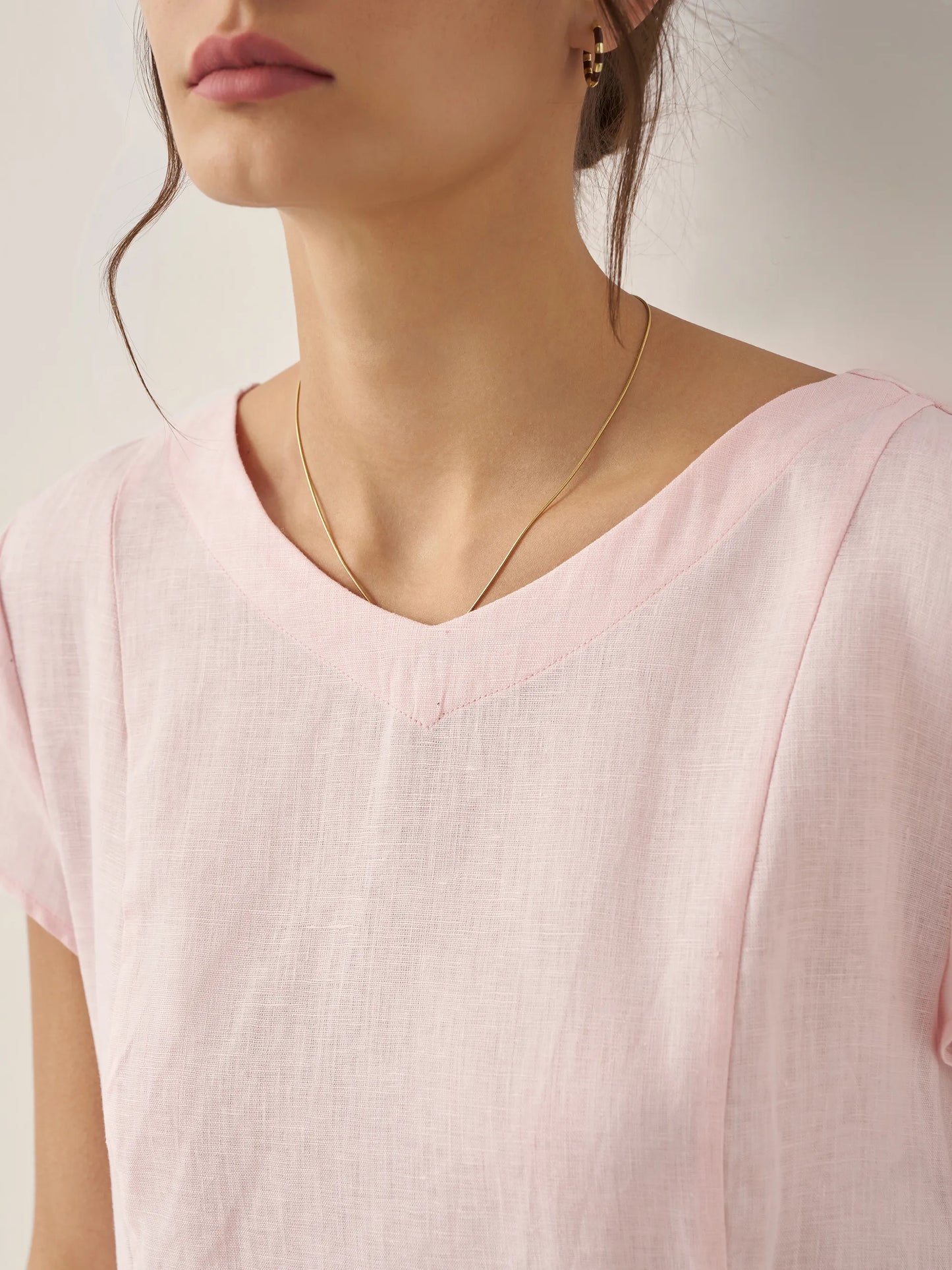 ALEXA Natural Summer V-Neck Dress