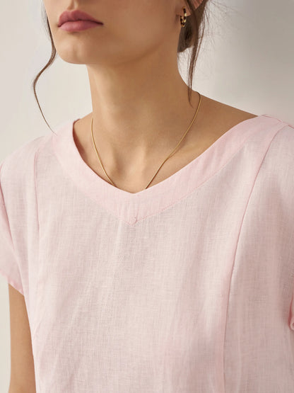 ALEXA Natural Summer V-Neck Dress