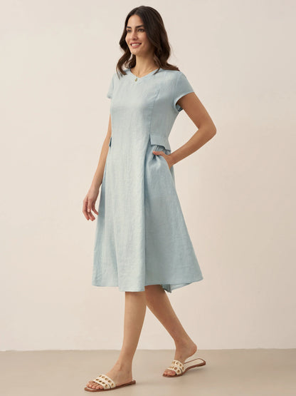 ALEXA Natural Summer V-Neck Dress