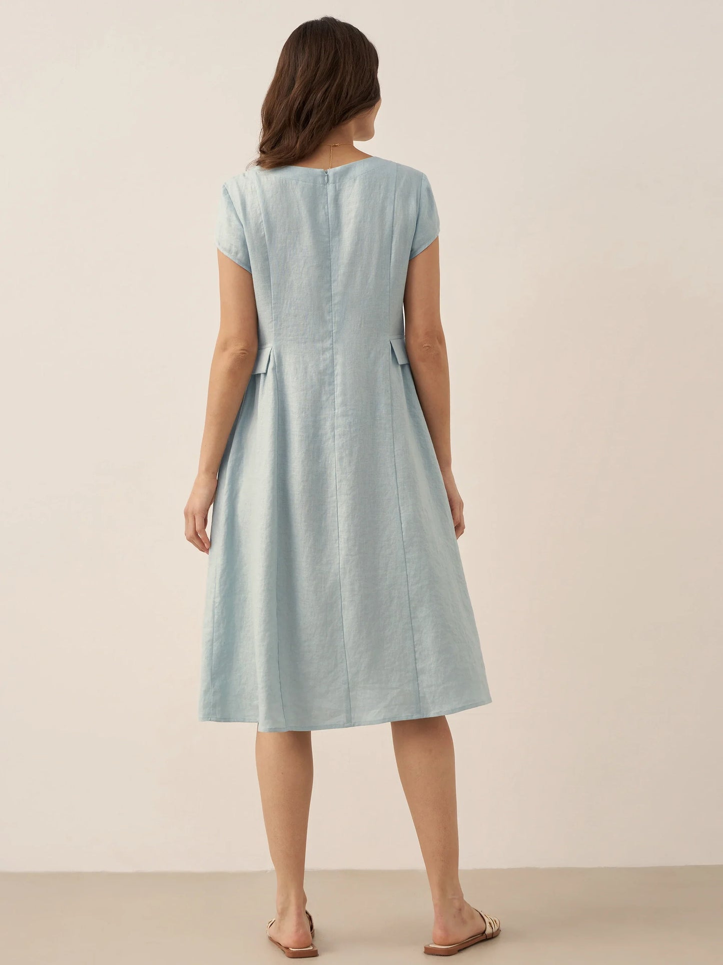 ALEXA Natural Summer V-Neck Dress