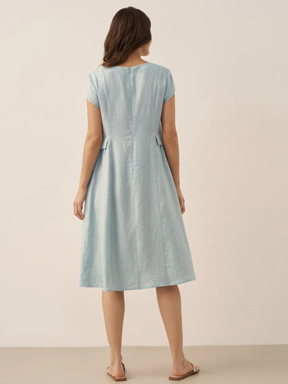 ALEXA Natural Summer V-Neck Dress