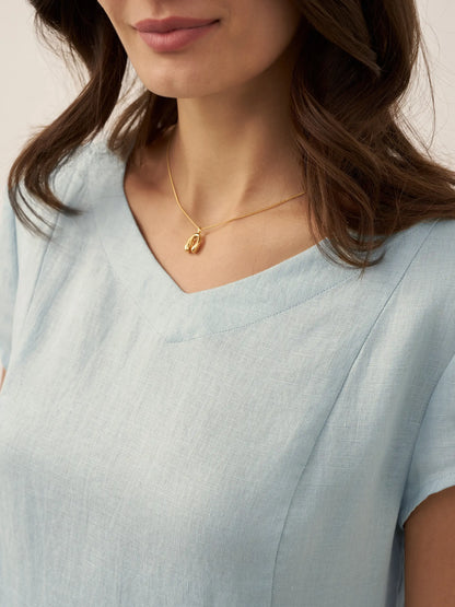 ALEXA Natural Summer V-Neck Dress