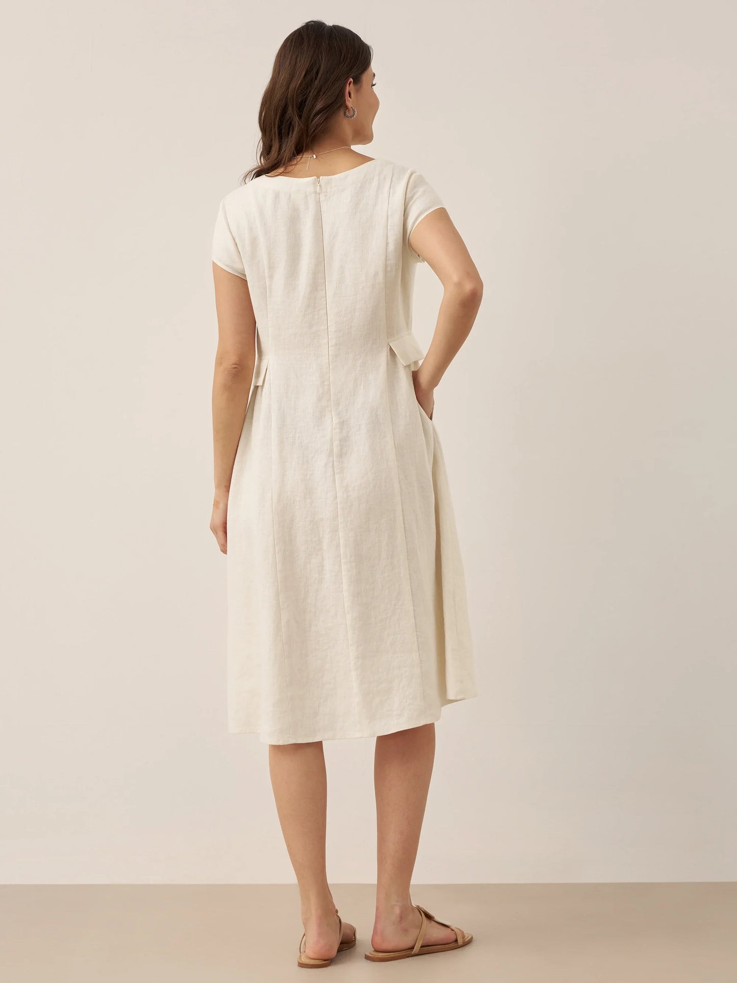 ALEXA Natural Summer V-Neck Dress