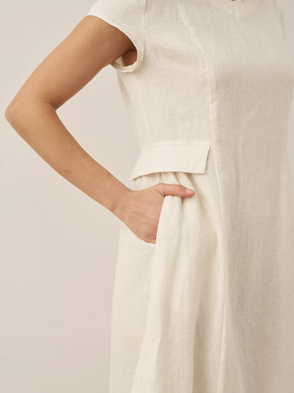 ALEXA Natural Summer V-Neck Dress