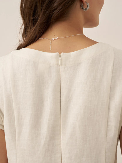 ALEXA Natural Summer V-Neck Dress