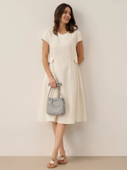 ALEXA Natural Summer V-Neck Dress