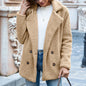 Button Collared Loose Fleece Coat