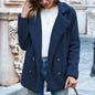 Button Collared Loose Fleece Coat