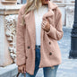 Button Collared Loose Fleece Coat