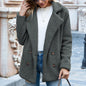 Button Collared Loose Fleece Coat