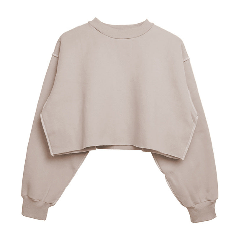 Fleece Lined Cropped Long Sleeved Fitness Top