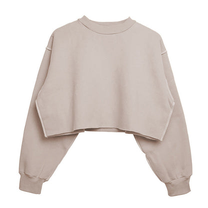 Fleece Lined Cropped Long Sleeved Fitness Top
