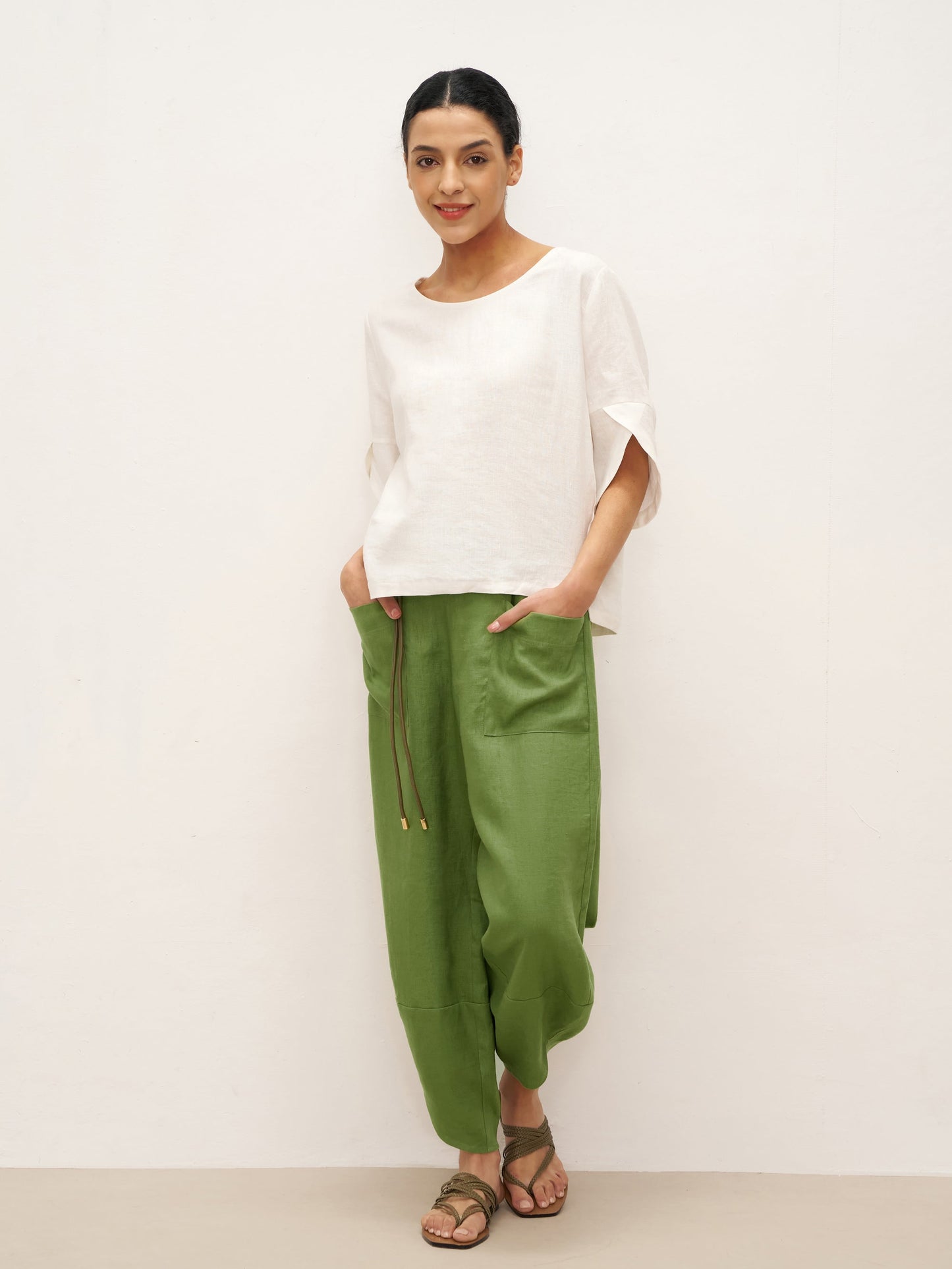 LAUREL Round Neck Petal-Sleeve Pullover