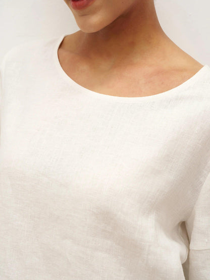 LAUREL Round Neck Petal-Sleeve Pullover