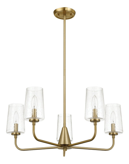 Dazzle - 5 Lights Chandelier With Clear Seeded Satin - Antique Brass / Clear / Gold