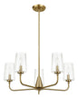 Dazzle - 5 Lights Chandelier With Clear Seeded Satin - Antique Brass / Clear / Gold