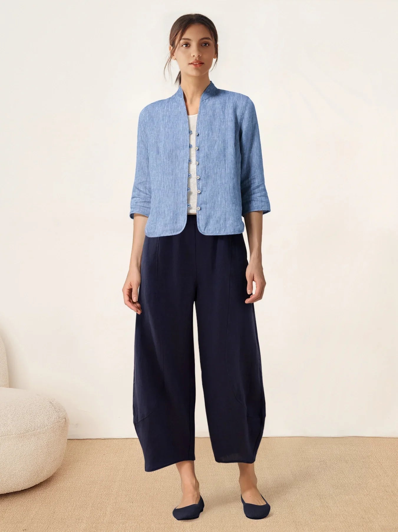 AMELIA Hand Button Fitted Jacket