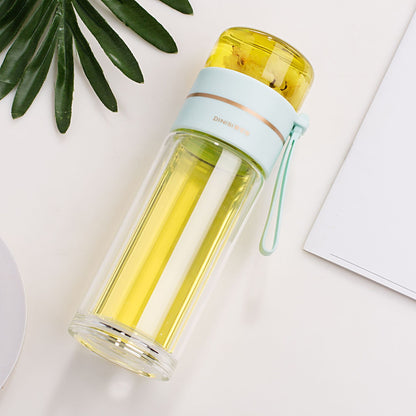 Glass Water Bottle w/ Tea Infuser Filter