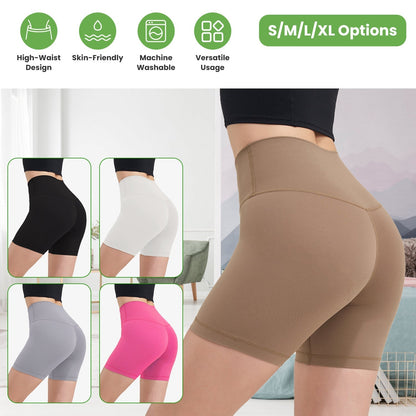 High Waist Biker Shorts Tummy Control - Coffee