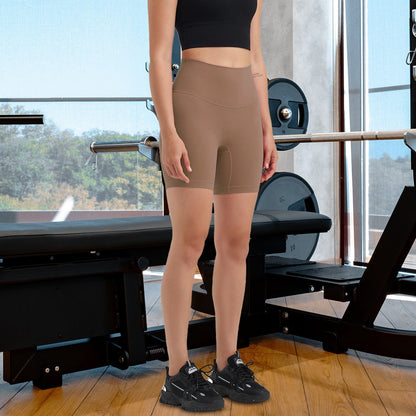 High Waist Biker Shorts Tummy Control - Coffee
