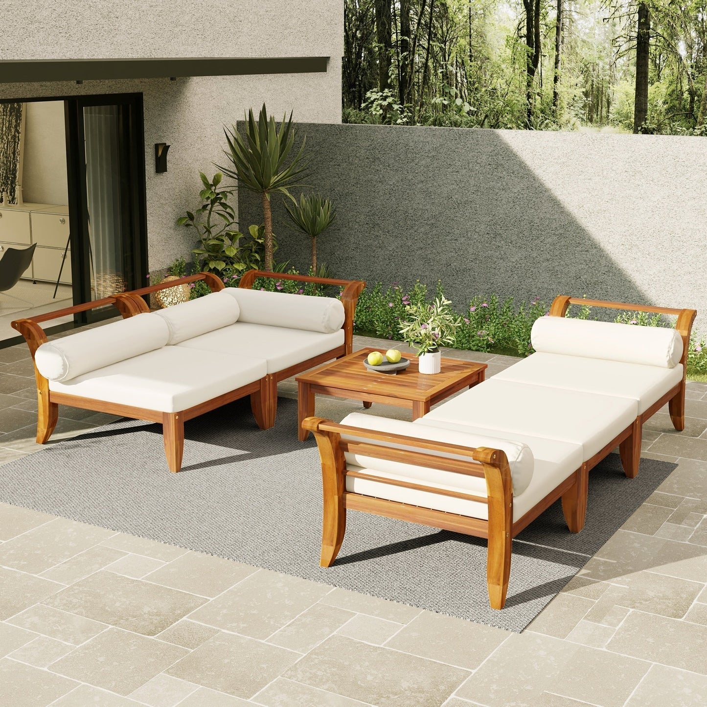 6 Piece Acacia Outdoor Sectional