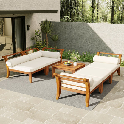 6 Piece Acacia Outdoor Sectional