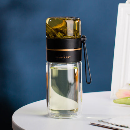 Glass Water Bottle w/ Tea Infuser Filter
