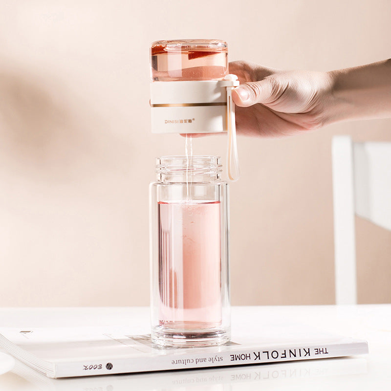 Glass Water Bottle w/ Tea Infuser Filter
