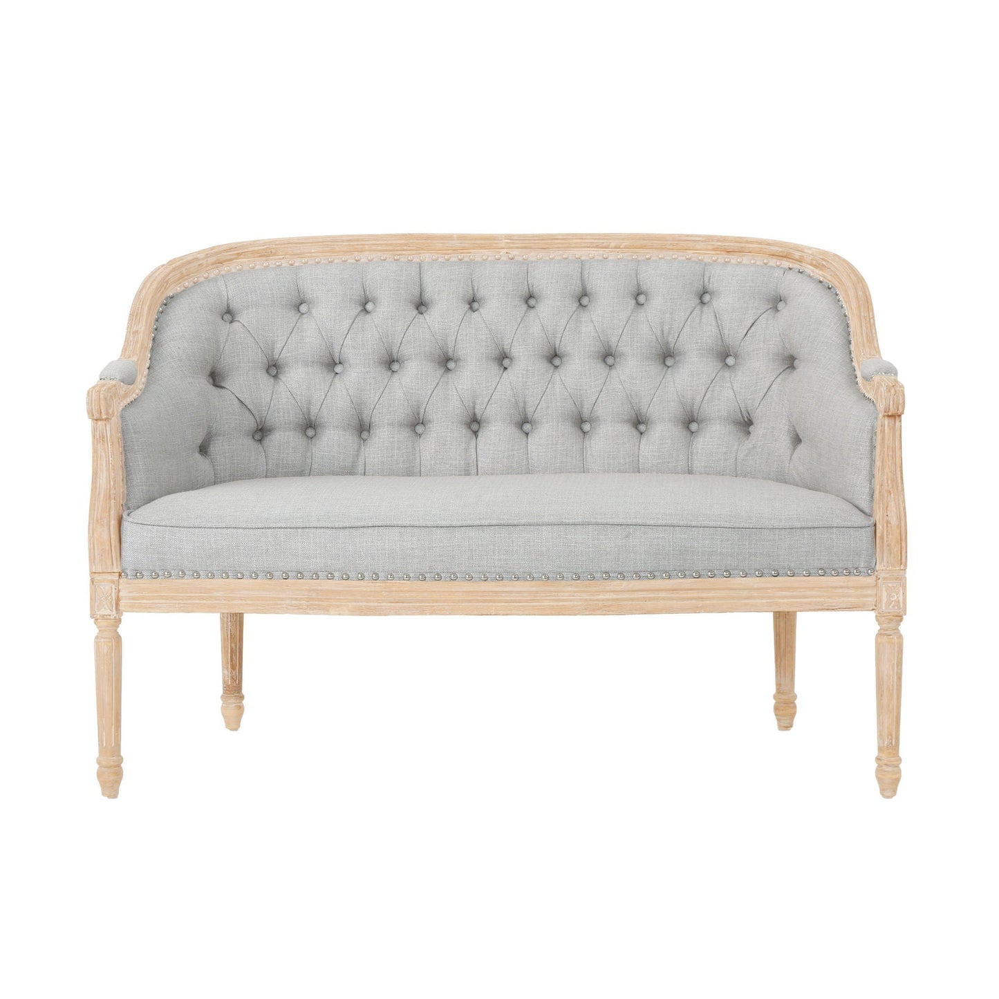 French Country Flower Chesterfield Tufted Loveseat
