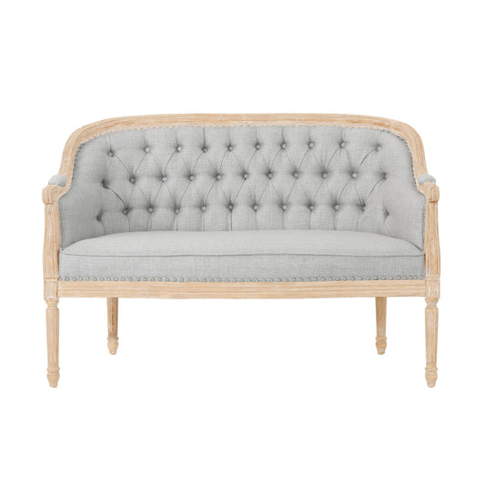 French Country Flower Chesterfield Tufted Loveseat