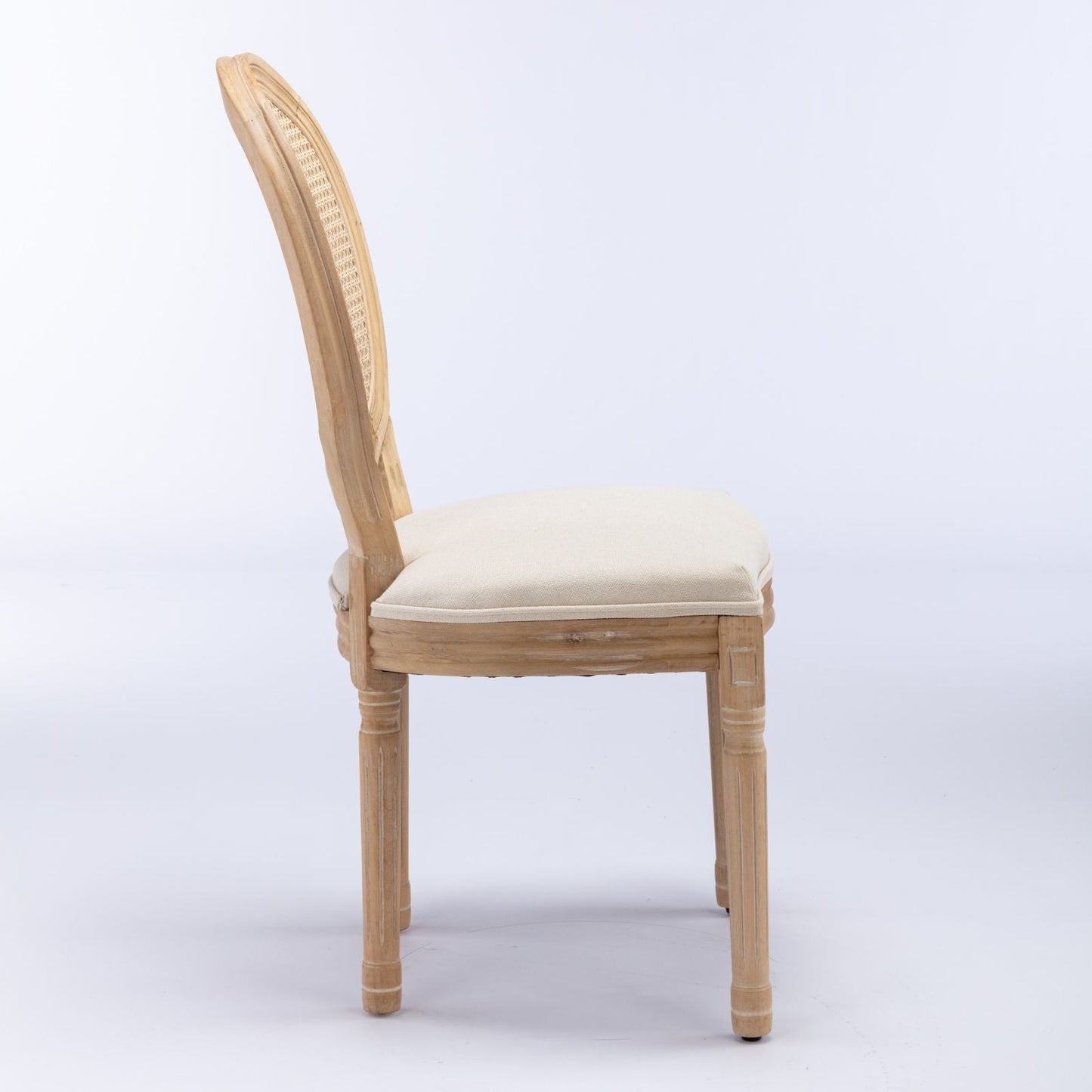 French Style Dining Chair with Rattan Back Set