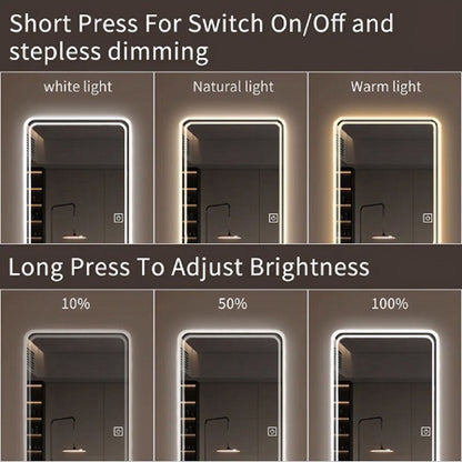 Full Length Floor Mirror LED with Dimming & 3 Color Modes