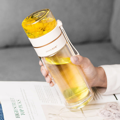 Glass Water Bottle w/ Tea Infuser Filter