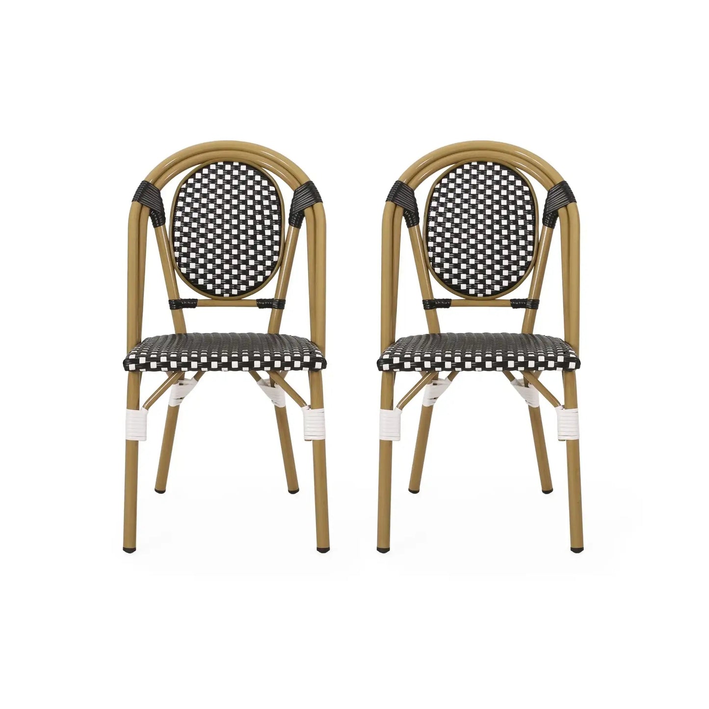 Checkered Chic French Bistro Chair Set